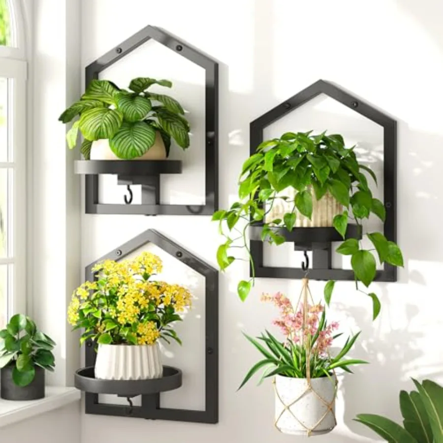 3 Pcs Wall Mount Plant Shelves Hangers for Indoor Flower, Heavy Duty Metal Window Floating Planter Holders Stand, Iron Modern P
3 Pcs Wall Mount Plant Shelves Hangers for Indoor Flower, Heavy Duty Metal Window Floating Planter Holders Stand, Iron Modern P