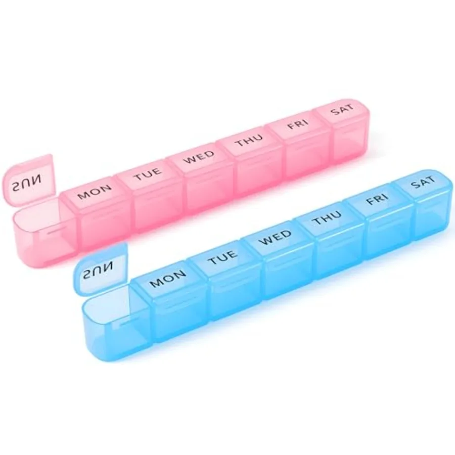 Weekly Pill Organizer 2 Pack Large Capacity Travel Pill Pill 7 Day Compact Travel Pill Medicine Pill tamins, plements and Medic
Weekly Pill Organizer 2 Pack Large Capacity Travel Pill Pill 7 Day Compact Travel Pill Medicine Pill tamins, plements and Medic