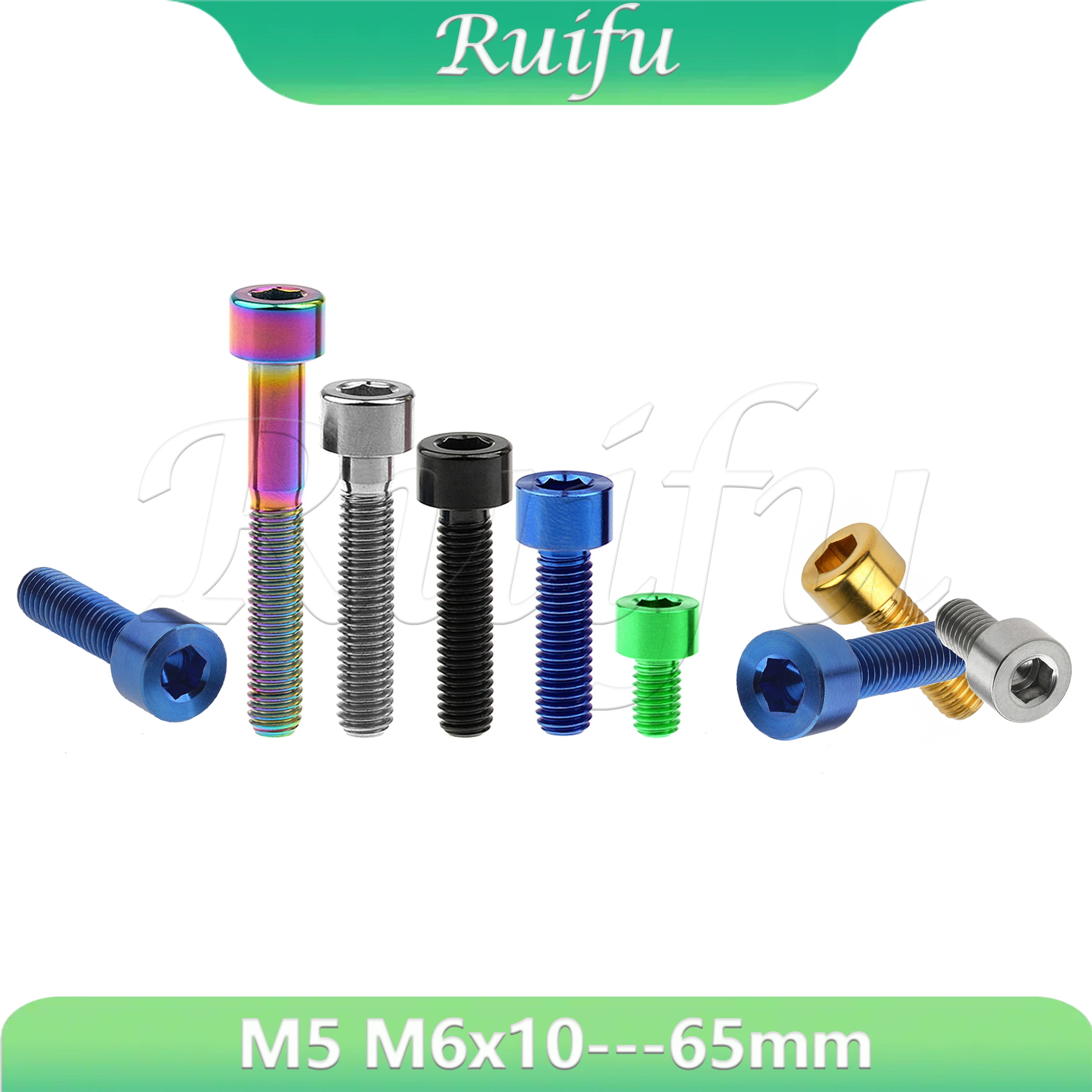 Ruifu Titanium Bolt M5/M6x10/12/15/16/18/20/23/25/30-65mm Allen Key Screw for MTB / Road Bicycle Seatpost Brake
Ruifu Titanium Bolt M5/M6x10/12/15/16/18/20/23/25/30-65mm Allen Key Screw for MTB / Road Bicycle Seatpost Brake