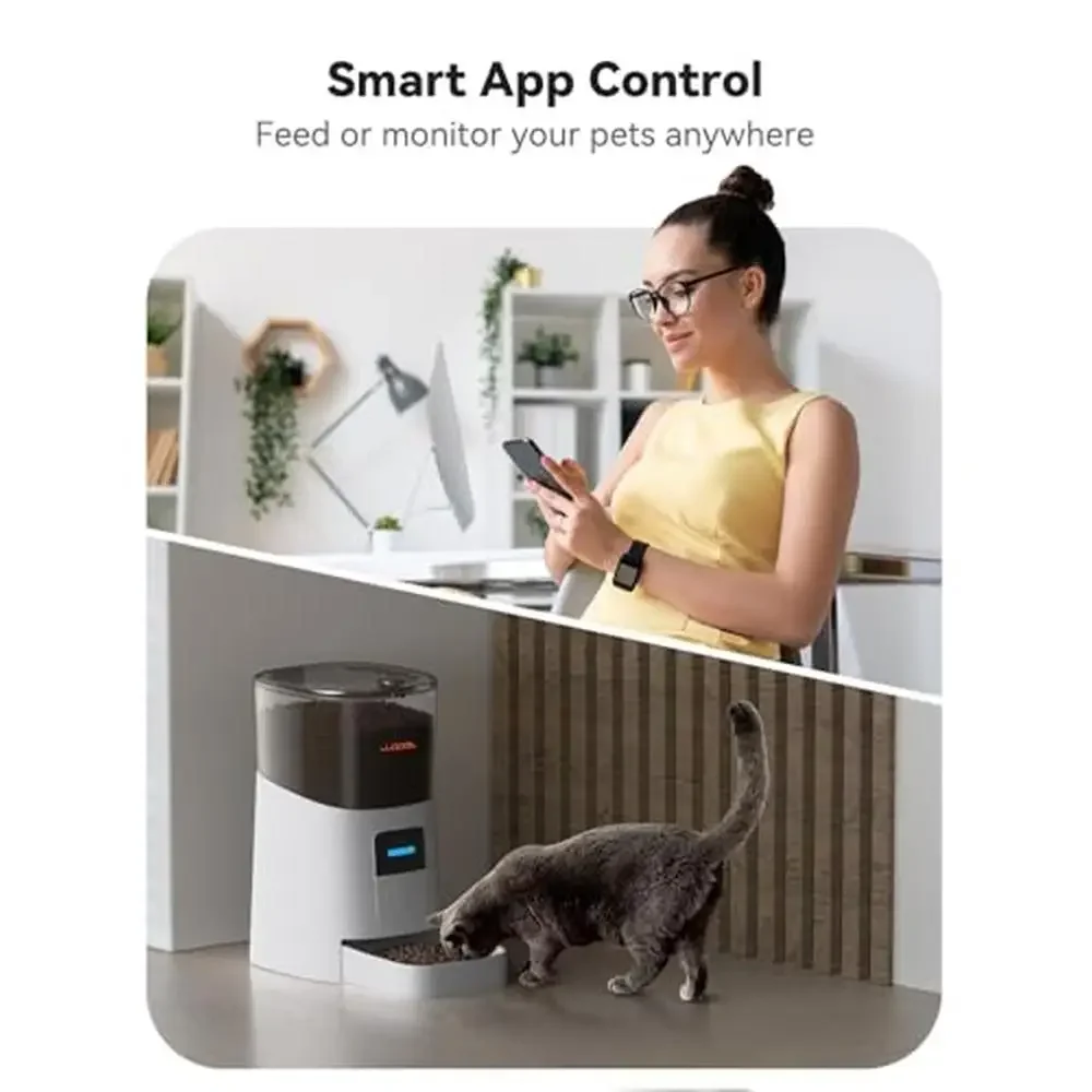 WiFi Automatic Pet Feeder with App Control Voice Recording Safety Lock Dual Power BPA Free
WiFi Automatic Pet Feeder with App Control Voice Recording Safety Lock Dual Power BPA Free