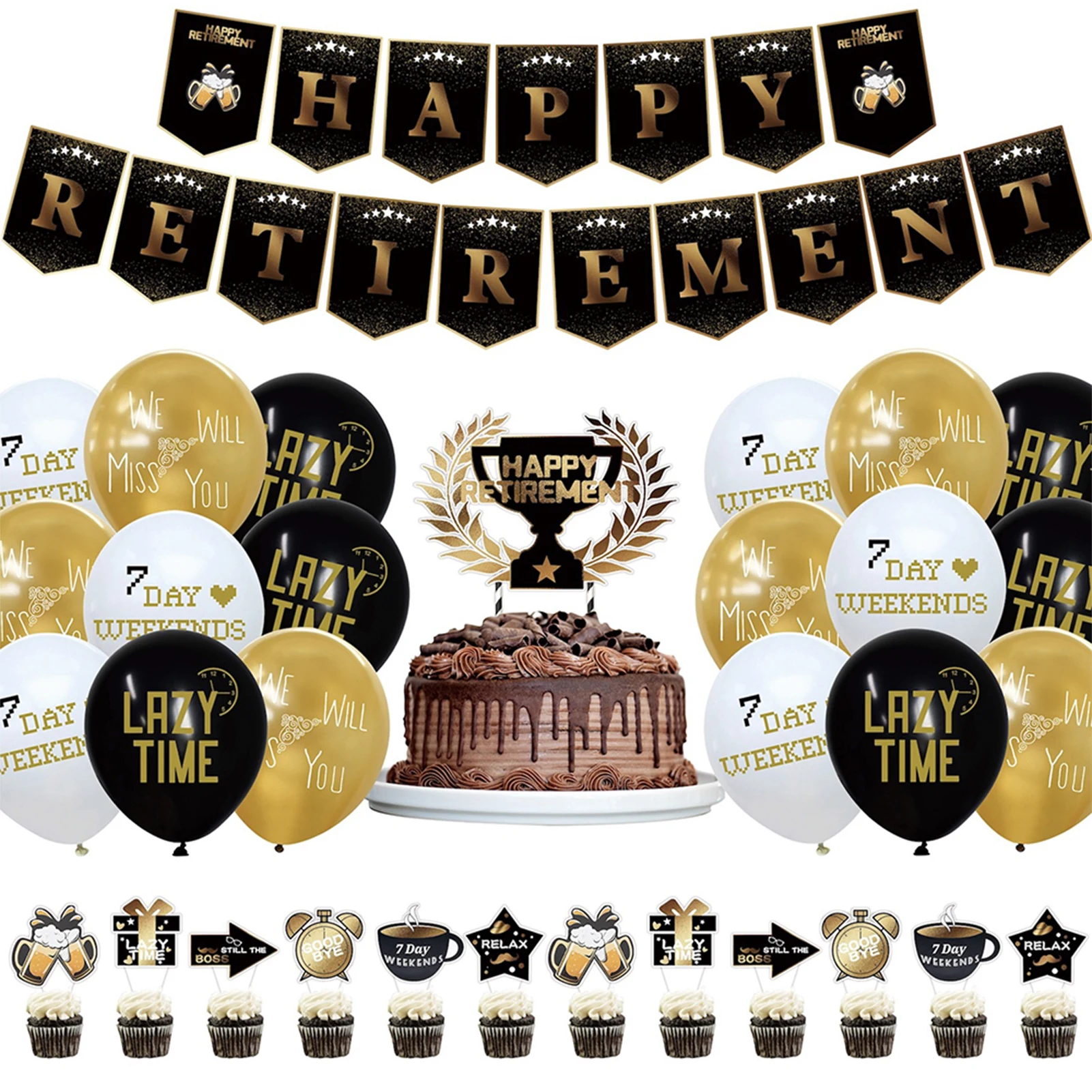 Тема вечеринки на пенсию, вытягивающий флаг, эмульсия, воздушные шары, посылка, украшение для вечеринки
Тема вечеринки на пенсию, вытягивающий флаг, эмульсия, воздушные шары, посылка, украшение для вечеринки