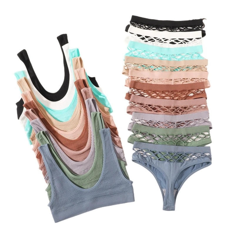 Seamless Bra Sexy Fishnet Hollow Panties Thongs Women Lingerie Set Low Waist G-String Push Up Bra Female Underwear Set
Seamless Bra Sexy Fishnet Hollow Panties Thongs Women Lingerie Set Low Waist G-String Push Up Bra Female Underwear Set