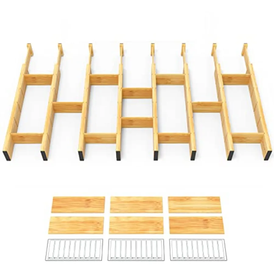 Bamboo Drawer Dividers with Inserts and Labels Kitchen Adjustable Drawer Organizers Expandable Organization for Home Office Dre
Bamboo Drawer Dividers with Inserts and Labels Kitchen Adjustable Drawer Organizers Expandable Organization for Home Office Dre