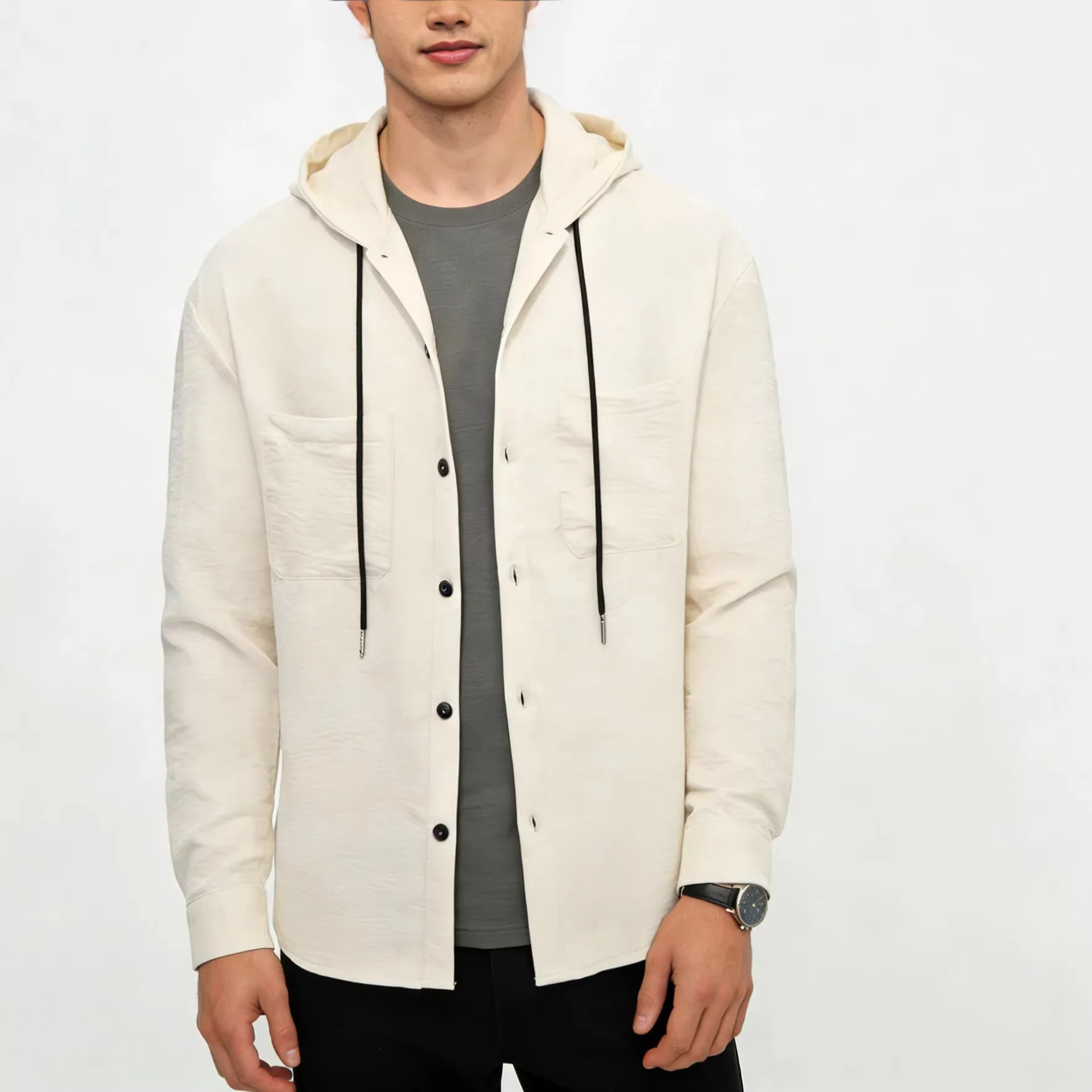 2026 Spring Autumn New Style Men Fashion Elegant Slim Fit Solid Color Business Casual Hooded Long Sleeve Shirt
2026 Spring Autumn New Style Men Fashion Elegant Slim Fit Solid Color Business Casual Hooded Long Sleeve Shirt