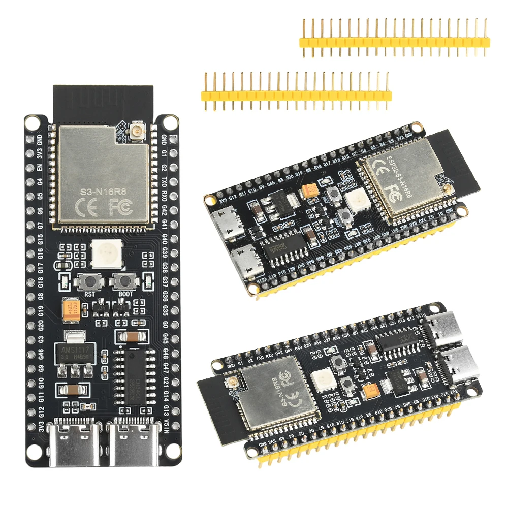 Dual Micro USB Type-C ESP32-S3-N16R8 Core Development Board 2.4GHz WiFi Bluetooth 5 Development Board Supports WMM A-MPDU A-MSDU
Dual Micro USB Type-C ESP32-S3-N16R8 Core Development Board 2.4GHz WiFi Bluetooth 5 Development Board Supports WMM A-MPDU A-MSDU