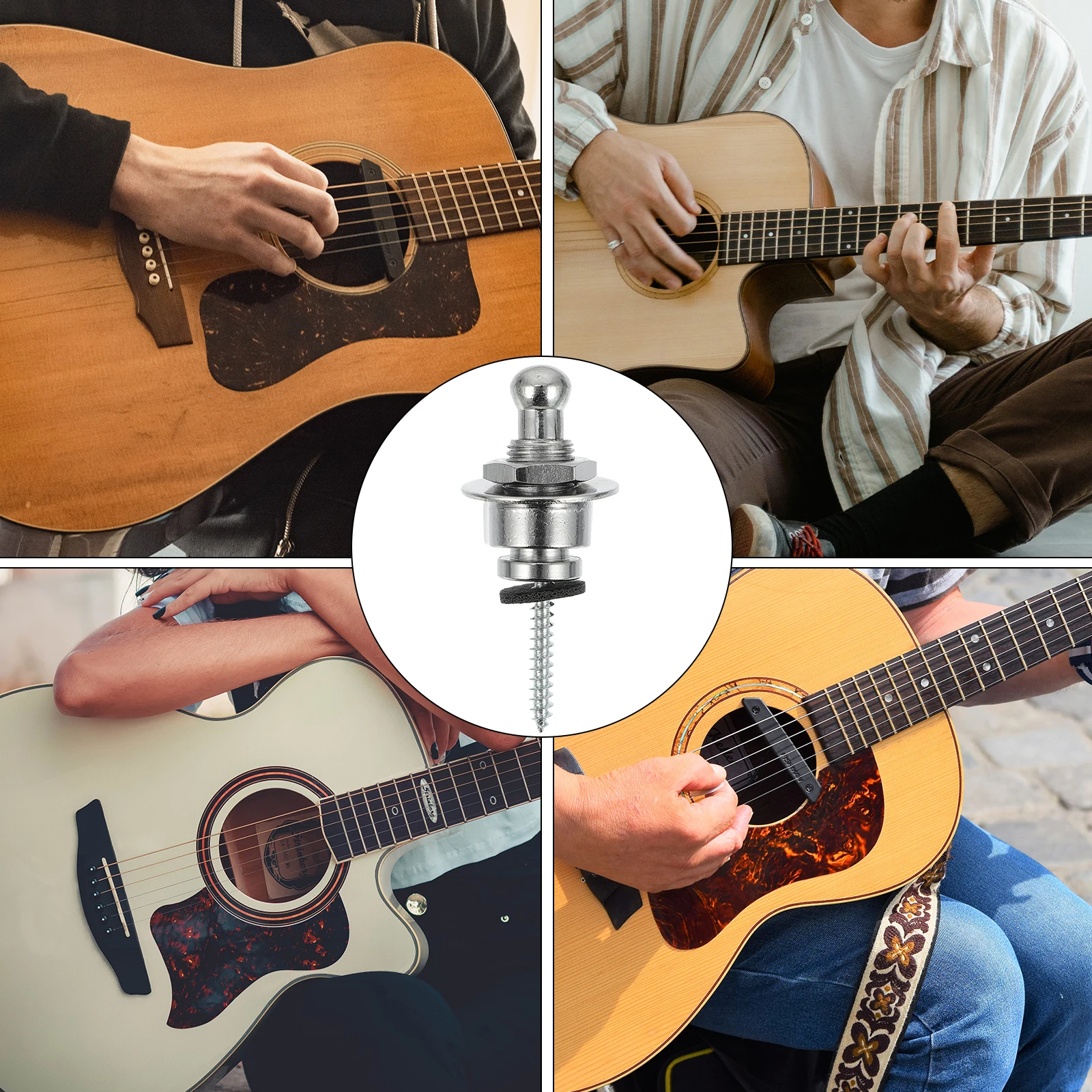 2pcs Anti-slip Guitar Tail Nails Strap Lock Bass Belt Buckle Button Instrument Studs Durable Quality Acoustic Electric Guitar
2pcs Anti-slip Guitar Tail Nails Strap Lock Bass Belt Buckle Button Instrument Studs Durable Quality Acoustic Electric Guitar