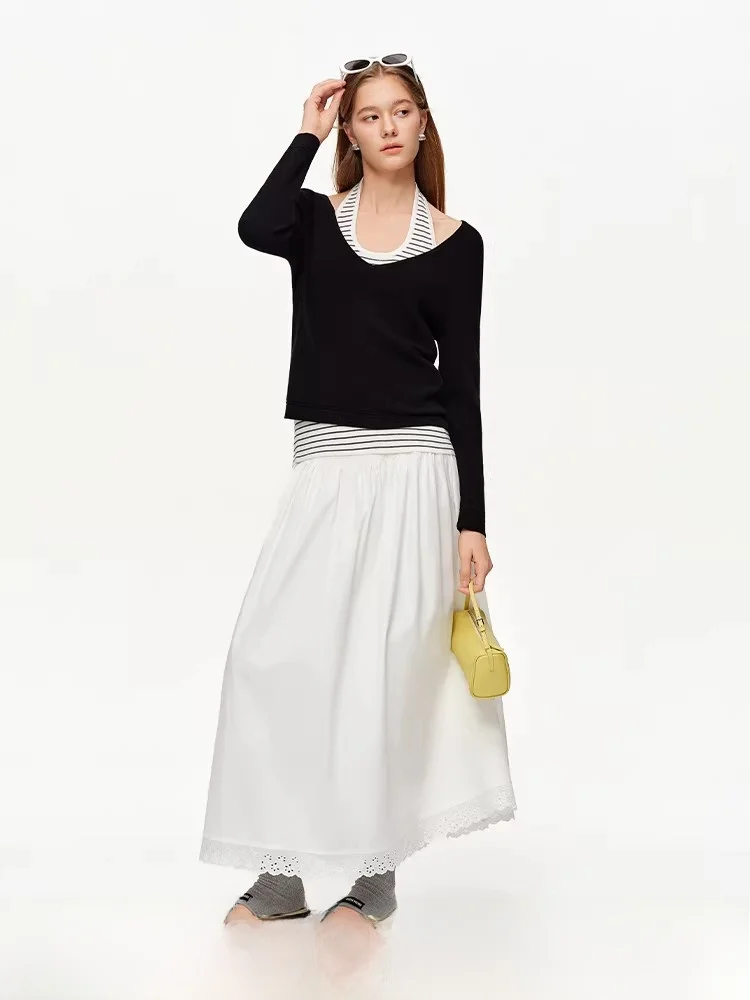 Вязаный комплект из двух предметов с V-образным вырезом: топ-майка и облегающий лонгслив из смесового полиэстера для женщин, весенняя мода
Вязаный комплект из двух предметов с V-образным вырезом: топ-майка и облегающий лонгслив из смесового полиэстера для женщин, весенняя мода