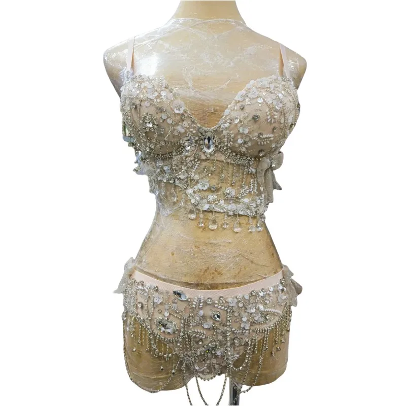 Flashing Rhinestones Chains Bikini Sexy Nightclub Bar Gogo Performance Clothing Adult Women DJ Pole Dancing Costume Rave Outfits
Flashing Rhinestones Chains Bikini Sexy Nightclub Bar Gogo Performance Clothing Adult Women DJ Pole Dancing Costume Rave Outfits