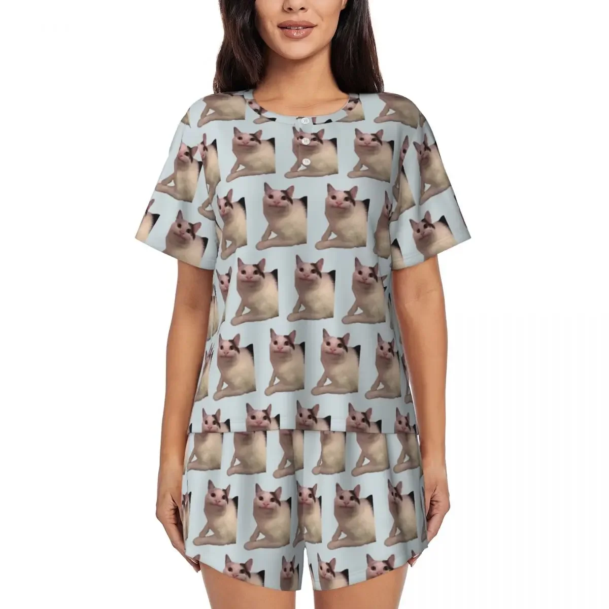 Beluga Cat Round Neck Short Sleeves Nightdress for Sleeping Sleepshirts Women Loose Pajama Set Short Pants
Beluga Cat Round Neck Short Sleeves Nightdress for Sleeping Sleepshirts Women Loose Pajama Set Short Pants
