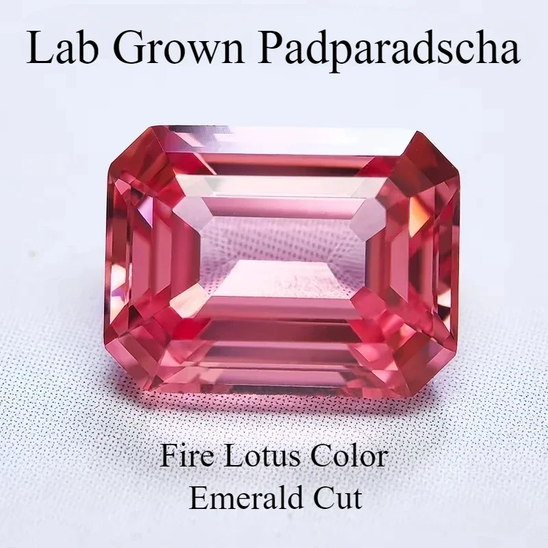L-Lab Grown Padparadscha Emerald Cut Fire Lotus Color Gemstone Charms DIY Top Jewelry Making Materials Selectable AGL Certificat
L-Lab Grown Padparadscha Emerald Cut Fire Lotus Color Gemstone Charms DIY Top Jewelry Making Materials Selectable AGL Certificat