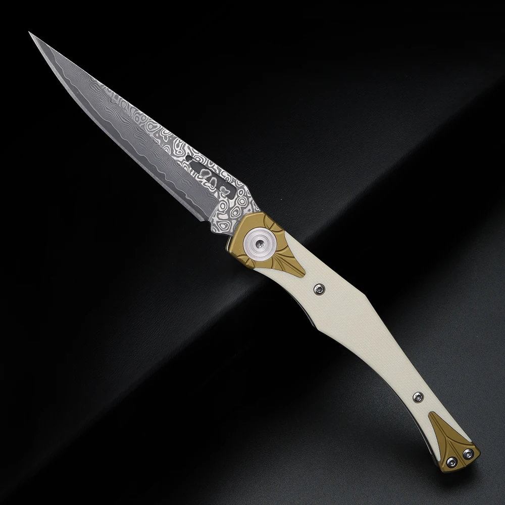 Folding knife, Damascus steel, portable, G10 handle, outdoor multi-functional pocket knife, high hardness knife
Folding knife, Damascus steel, portable, G10 handle, outdoor multi-functional pocket knife, high hardness knife