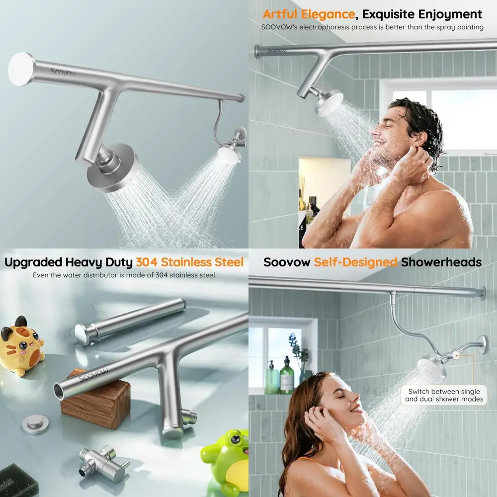 Couples Dual Shower Head System - 2 Person Stainless Steel Showerheads Gift - Thick 304 Stainless Steel Showering Solution
Couples Dual Shower Head System - 2 Person Stainless Steel Showerheads Gift - Thick 304 Stainless Steel Showering Solution