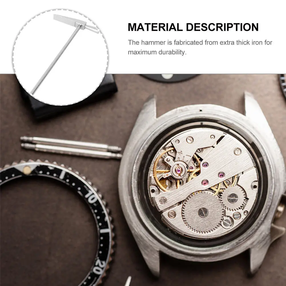 4Pcs Watch Hammer Zinc Alloy Iron Slim Handle Repair Tool Mini Lightweight Metal Hammer for Watch Strap Adjustment and Band
4Pcs Watch Hammer Zinc Alloy Iron Slim Handle Repair Tool Mini Lightweight Metal Hammer for Watch Strap Adjustment and Band