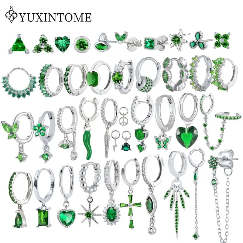 Turquoise 925 Sterling Silver Ear Needle Green Zircon vintage emerald Heart/Flower Pendant Hoop Earrings Fashion party Jewelry
Turquoise 925 Sterling Silver Ear Needle Green Zircon vintage emerald Heart/Flower Pendant Hoop Earrings Fashion party Jewelry