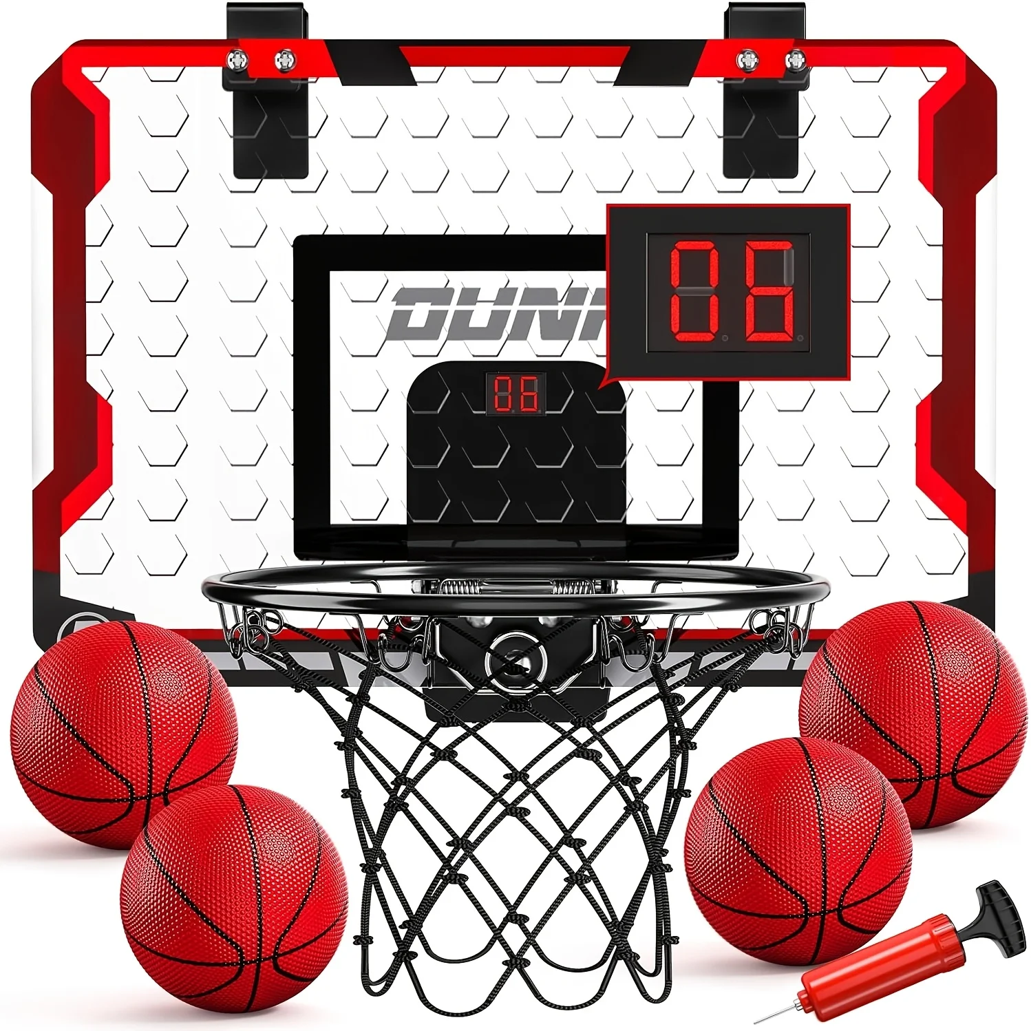 anging basketball hoop set (includes 4 basketballs + air pump) – Indoor and outdoor dual-use wall-mounted basketball hoop,
anging basketball hoop set (includes 4 basketballs + air pump) – Indoor and outdoor dual-use wall-mounted basketball hoop,