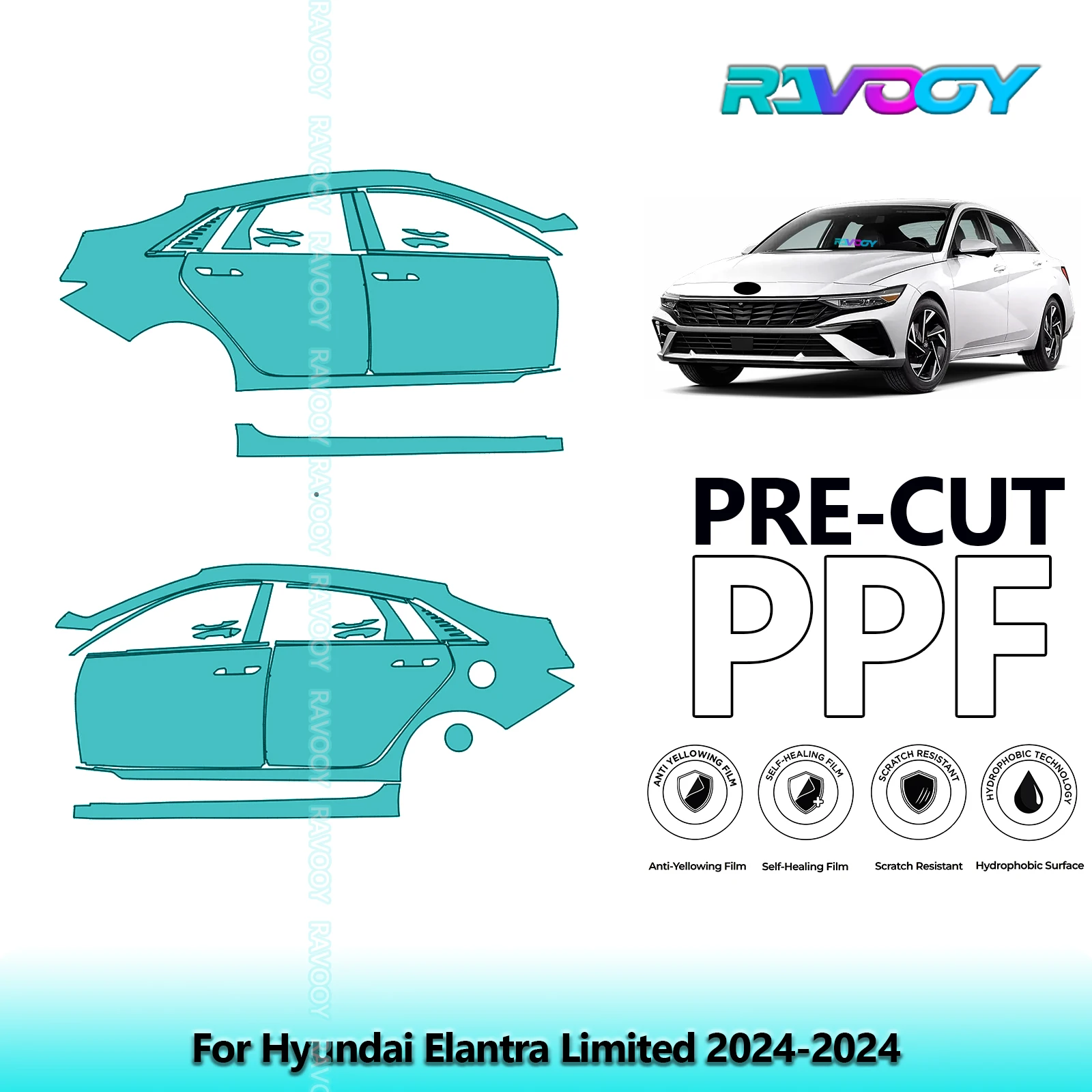 For Hyundai Elantra Limited 2024-2024 8.5mil Clear Matte Pre-Cut PPF Door & A/B Pillar Kit TPU Paint Protection Film Set
For Hyundai Elantra Limited 2024-2024 8.5mil Clear Matte Pre-Cut PPF Door & A/B Pillar Kit TPU Paint Protection Film Set