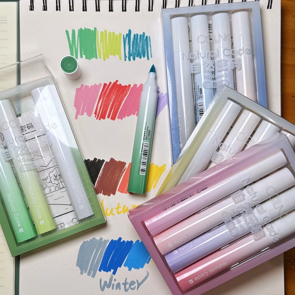 4pcs Nature Code Art Marker Pens Set Soft Brush Acrylic Painter for Drawing Lettering School F7380
4pcs Nature Code Art Marker Pens Set Soft Brush Acrylic Painter for Drawing Lettering School F7380