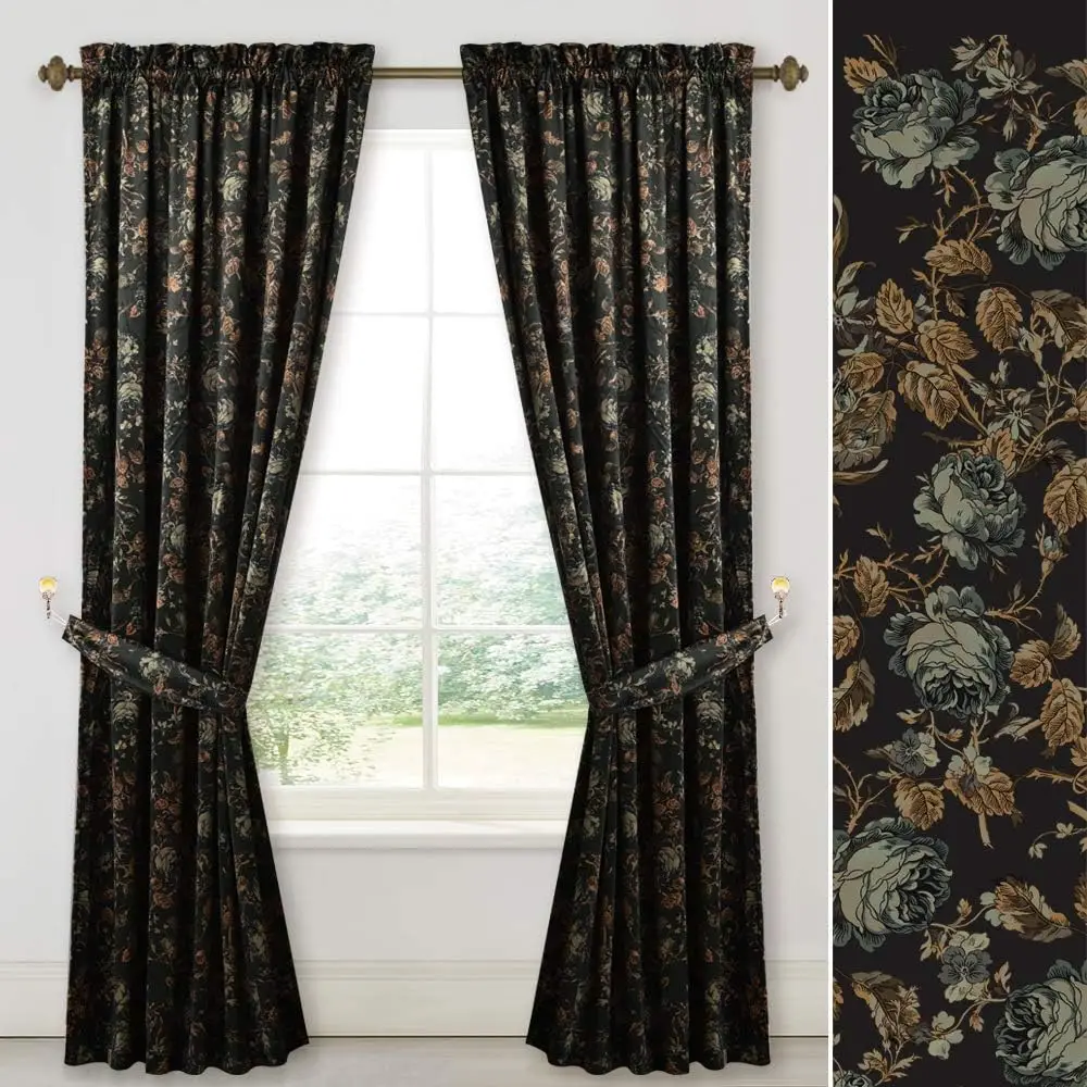Black Velvet Curtains for Living Room - Elegant Home Decor Soft Thick Heavy Velvet Drapes with Vintage Blooming Floral P
Black Velvet Curtains for Living Room - Elegant Home Decor Soft Thick Heavy Velvet Drapes with Vintage Blooming Floral P