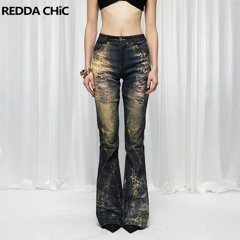 REDDACHiC Retro Print Leopard Jeans for Women Y2K Distressed Low Rise Slim Fit Denim Destroyed Flare Trousers Gyaru Streetwear
REDDACHiC Retro Print Leopard Jeans for Women Y2K Distressed Low Rise Slim Fit Denim Destroyed Flare Trousers Gyaru Streetwear