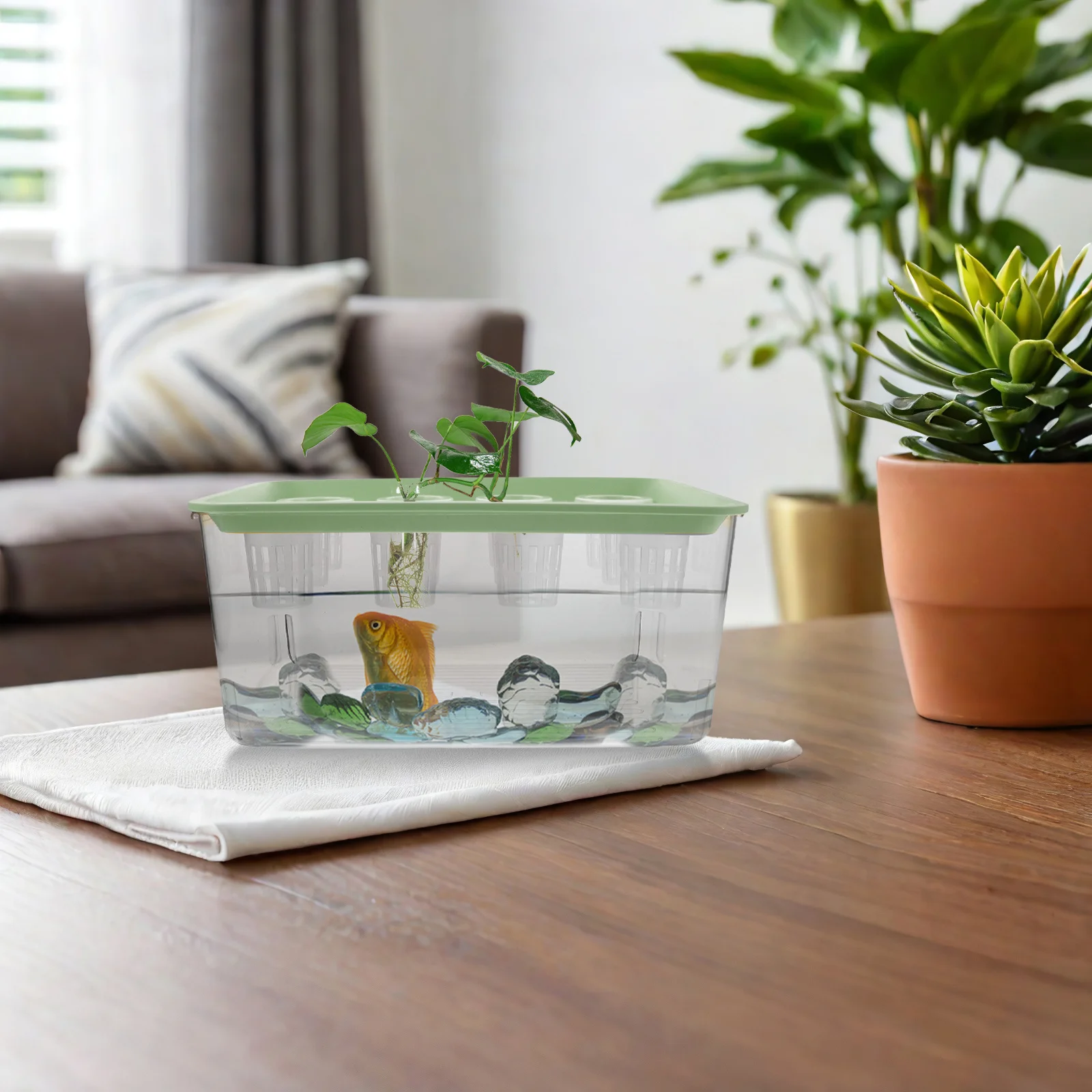 Eco Goldfish Tank: Desktop Hydroponic System With Integrated Planting Zone For Indoor Herb Garden Aquaponics Fish Tank Decor
Eco Goldfish Tank: Desktop Hydroponic System With Integrated Planting Zone For Indoor Herb Garden Aquaponics Fish Tank Decor