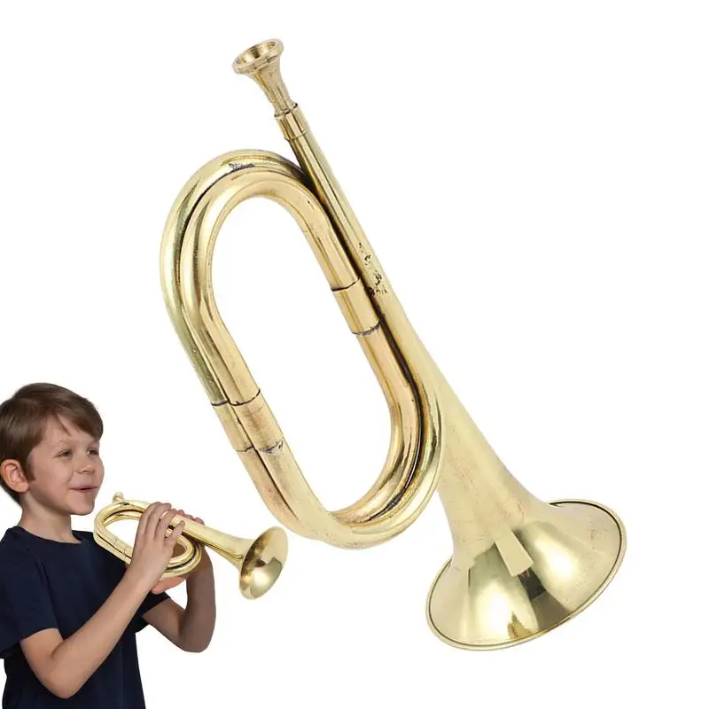 Gold Plated Bugle Brass Instrument Toy Trumpet Gold Band & Orchestra Musical Instruments For School Band Festival Atmosphere
Gold Plated Bugle Brass Instrument Toy Trumpet Gold Band & Orchestra Musical Instruments For School Band Festival Atmosphere