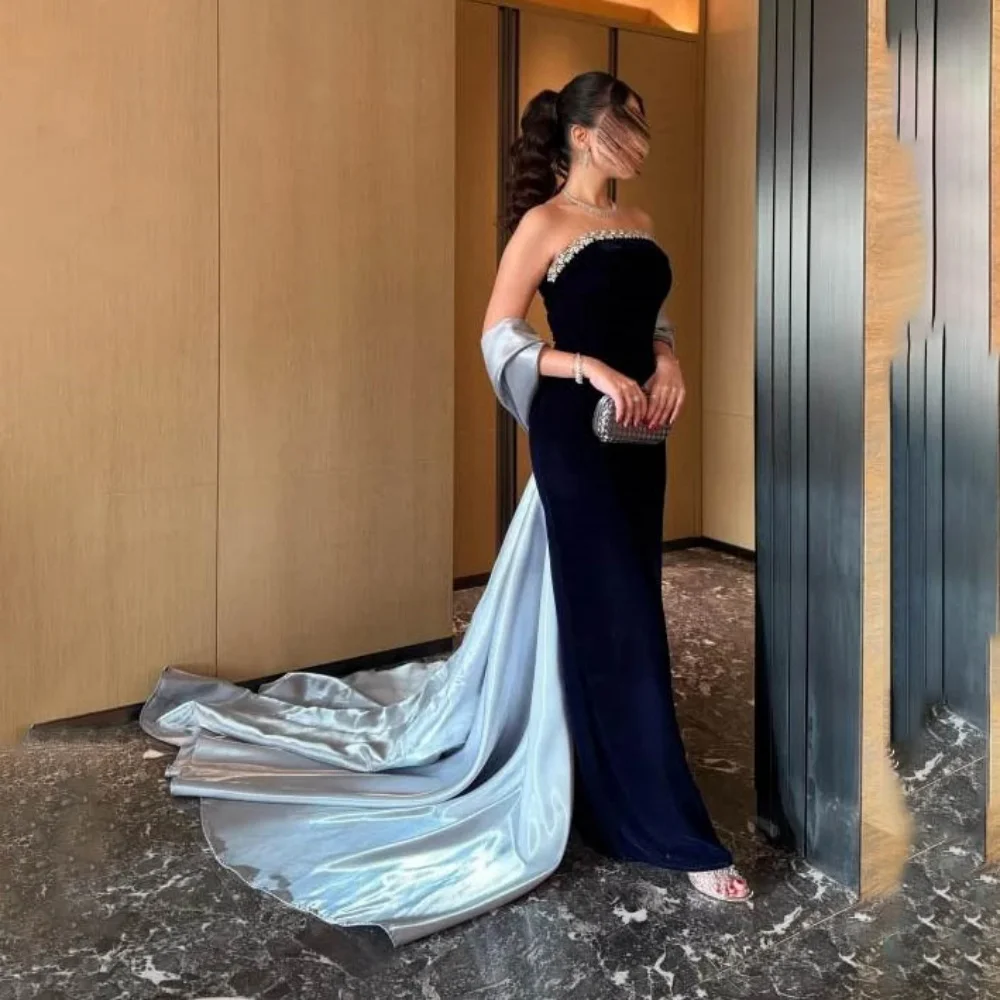 Customized Exquisite Beading Mermaid Evening Dresses Charming Ruched Strapless Prom Dresses Sleeveless Party Gown فساتين سهرة
Customized Exquisite Beading Mermaid Evening Dresses Charming Ruched Strapless Prom Dresses Sleeveless Party Gown فساتين سهرة