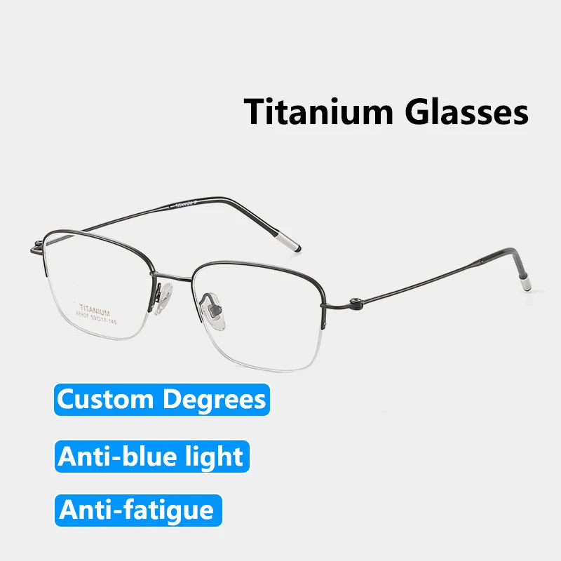 Titanium Frames Prescription Glasses Customize Any Degree Photochromic Sunglasses Blue Light Half-frame Myopia Glasses for Man
Titanium Frames Prescription Glasses Customize Any Degree Photochromic Sunglasses Blue Light Half-frame Myopia Glasses for Man