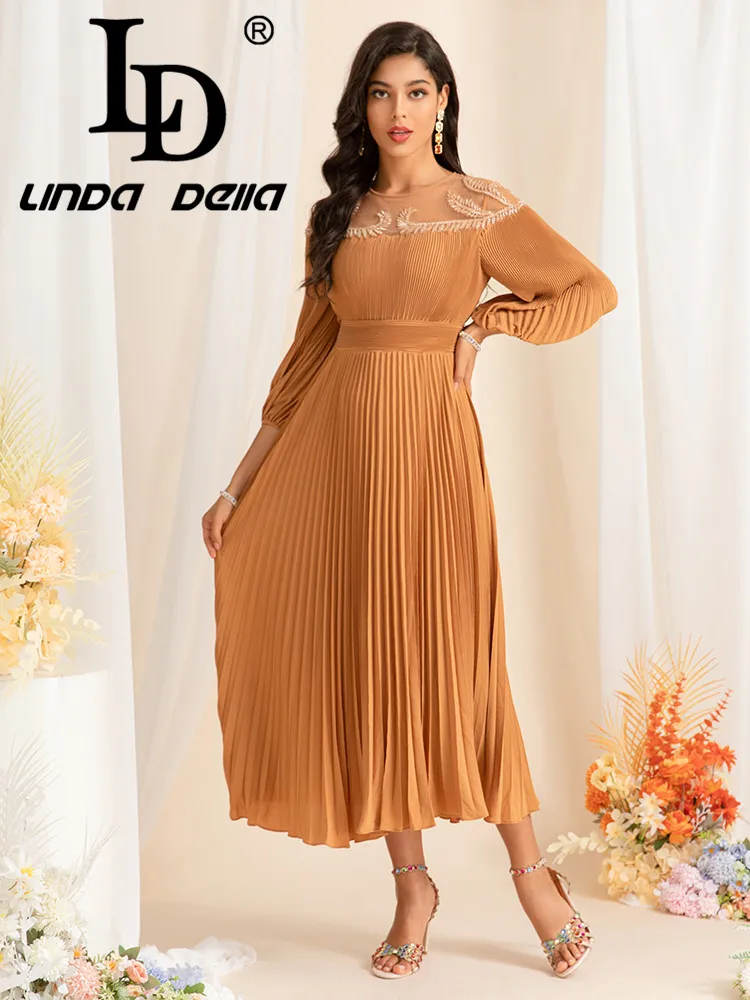 LD LINDA DELLA Handmade Beaded High Extreme Elegant Mesh Long Sleeve French Light Luxury Original Mid-length Dress
LD LINDA DELLA Handmade Beaded High Extreme Elegant Mesh Long Sleeve French Light Luxury Original Mid-length Dress
