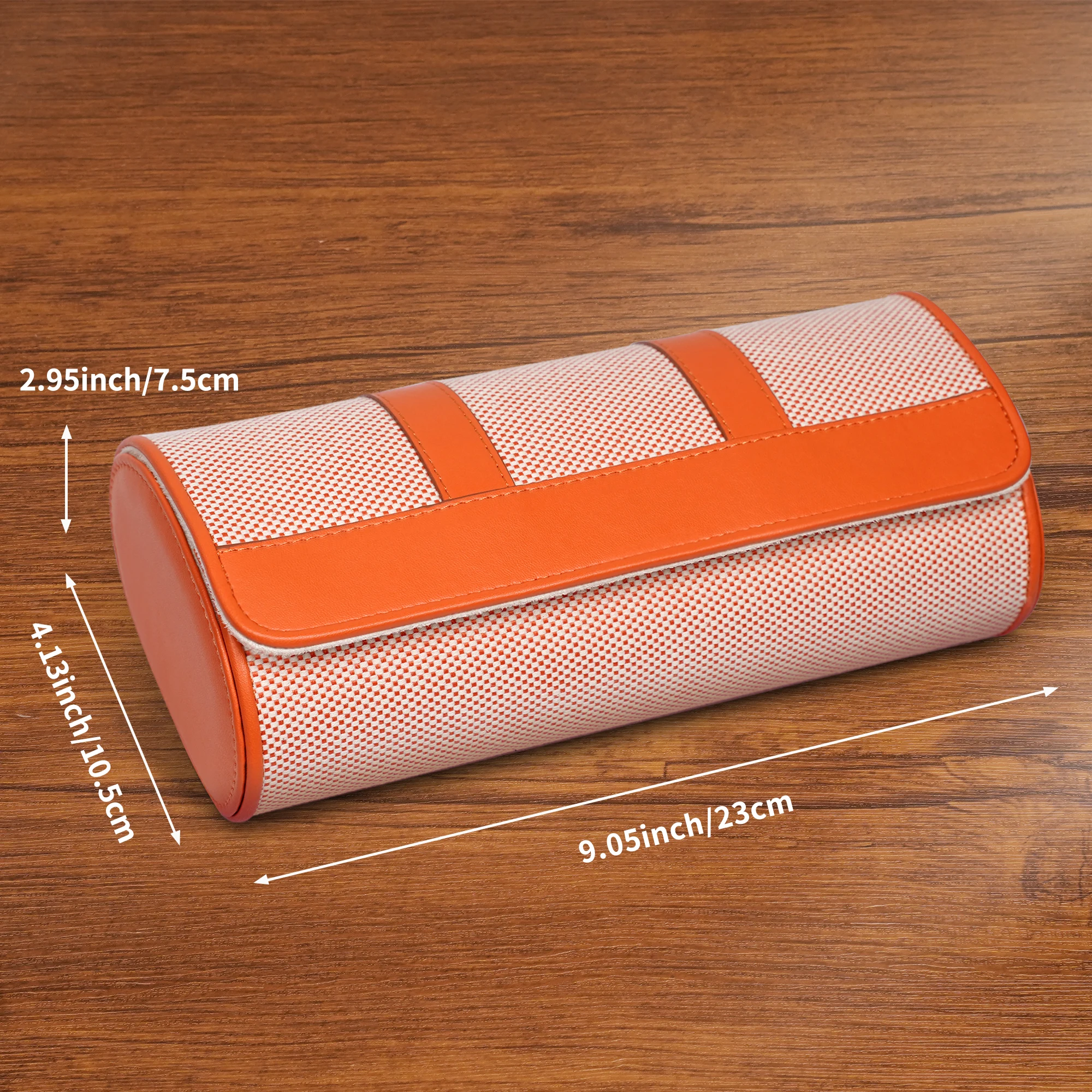 Travel Portable Watch Roller Storage Box (Suitable for 3 Watches) - Black and Orange Canvas Watch Storage Box
Travel Portable Watch Roller Storage Box (Suitable for 3 Watches) - Black and Orange Canvas Watch Storage Box