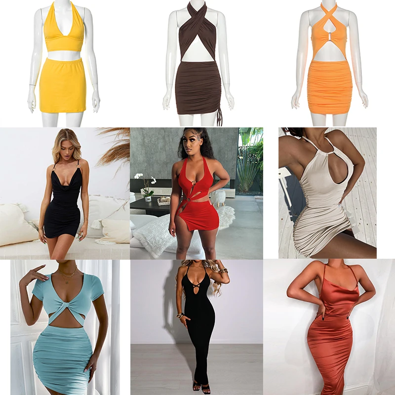 2022 Sleeveless Halter Backless Hollow Out Pleat Bodycon Dress Summer Sexy Women Streetwear Y2K Evening Dress Party Club
2022 Sleeveless Halter Backless Hollow Out Pleat Bodycon Dress Summer Sexy Women Streetwear Y2K Evening Dress Party Club