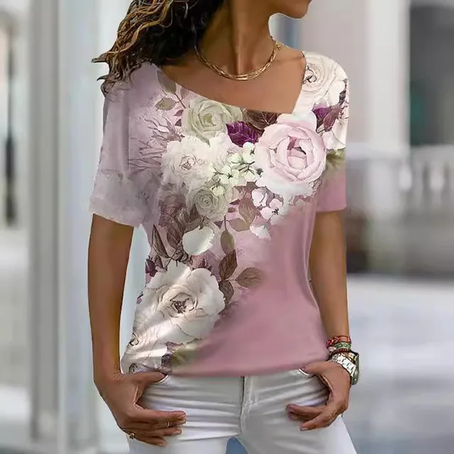 2025 Women's Street Fashion Trendy T-shirt Plant Flower 3D Printed Short Sleeve Versatile Loose Casual V-neck Top Women's Wear
2025 Women's Street Fashion Trendy T-shirt Plant Flower 3D Printed Short Sleeve Versatile Loose Casual V-neck Top Women's Wear