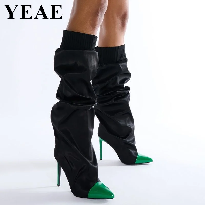 Fashion Women Knee High Boots Pleated Pointed Toe High Heels Female Long Boots Sexy Ladies Party Shoes Women 2024 New Winter
Fashion Women Knee High Boots Pleated Pointed Toe High Heels Female Long Boots Sexy Ladies Party Shoes Women 2024 New Winter