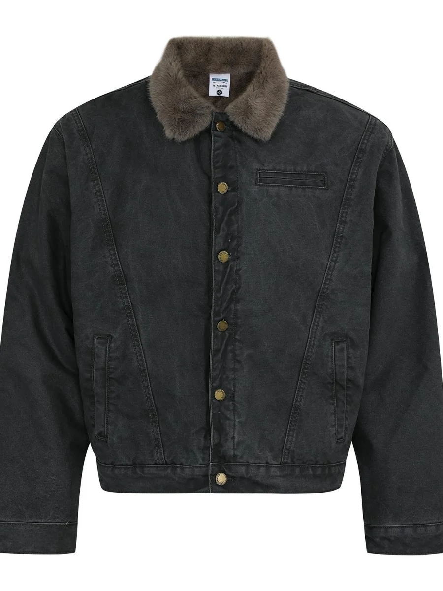 Retro American Waed Plu Thi Warm Men's Cotton Workwear Jaet ex Long Zipper Closure Side ket Polyester Fiber
Retro American Waed Plu Thi Warm Men's Cotton Workwear Jaet ex Long Zipper Closure Side ket Polyester Fiber