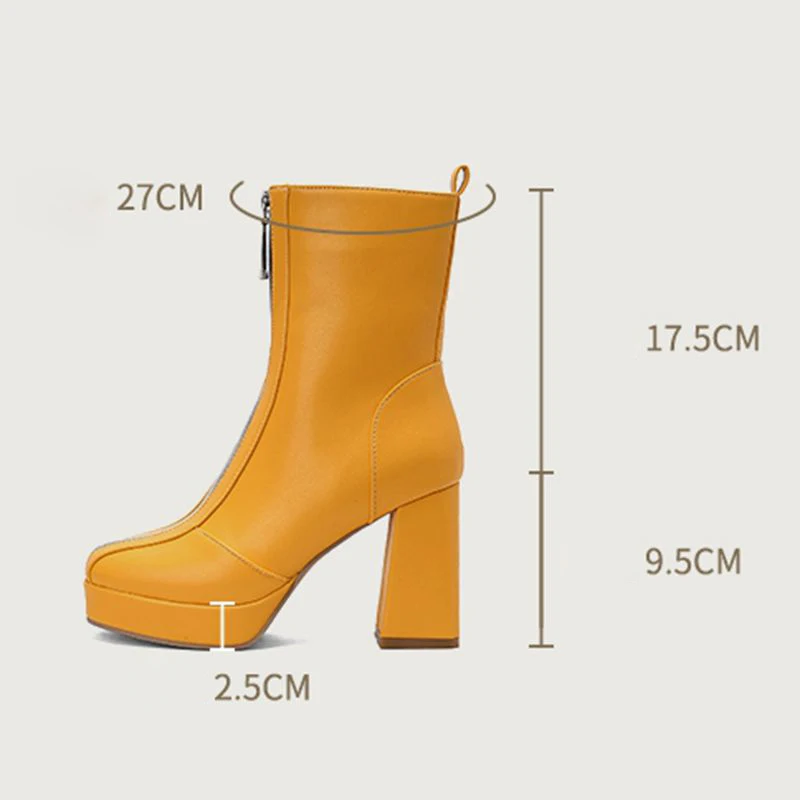 Girseaby2025 Сексуальные женские ботинки до середины икры с круглым носком на блочном каблуке 9,5 см, платформа 2,5 см, молния, большие размеры 47 48 49 50, модная Bota 
Girseaby2025 Сексуальные женские ботинки до середины икры с круглым носком на блочном каблуке 9,5 см, платформа 2,5 см, молния, большие размеры 47 48 49 50, модная Bota