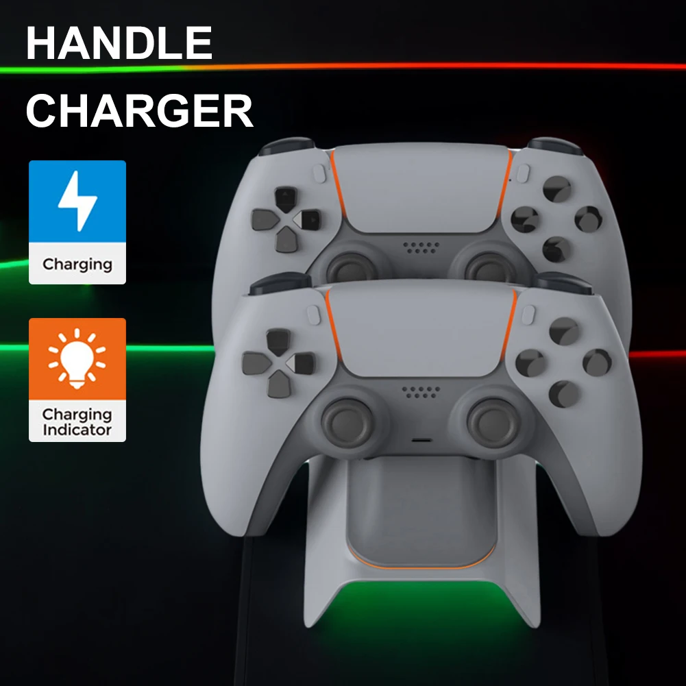 Dual Charging Station for PS5 Controller Charger Wireless Game Controller Charging Dock Stand with Light Charging
Dual Charging Station for PS5 Controller Charger Wireless Game Controller Charging Dock Stand with Light Charging