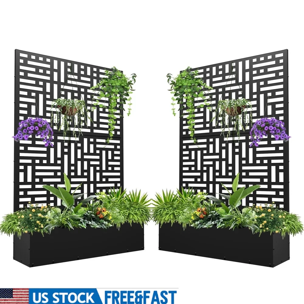 71 Inch Metal Planter Set of 2 with Trellis Outdoor Raised Garden Bed Climbing Plants with Drainage Holes Weather Resistant
71 Inch Metal Planter Set of 2 with Trellis Outdoor Raised Garden Bed Climbing Plants with Drainage Holes Weather Resistant