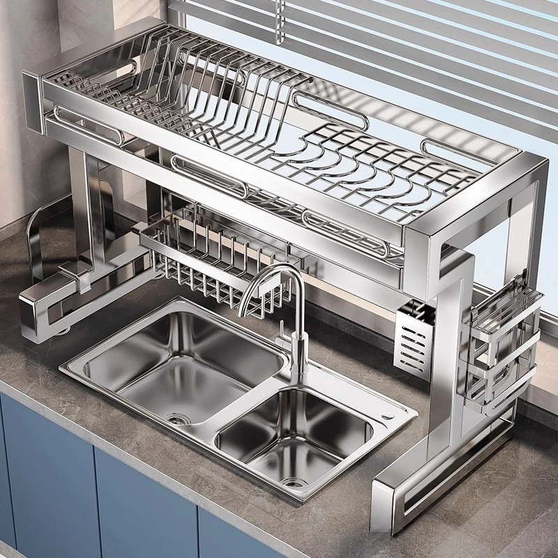 Stainless Steel Kitchen Sink Shelf Multifunctional Dish Storage on Sink
Stainless Steel Kitchen Sink Shelf Multifunctional Dish Storage on Sink