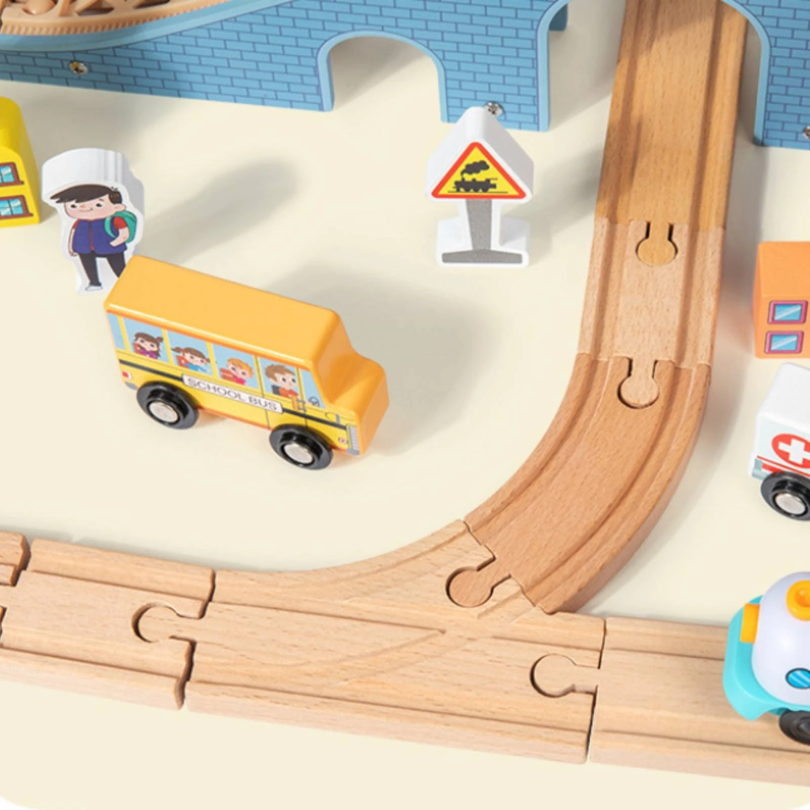 Wooden Scene Block Track Toy Colorful City Transport Play Set Railway Layout Easy to Expand for Children
Wooden Scene Block Track Toy Colorful City Transport Play Set Railway Layout Easy to Expand for Children