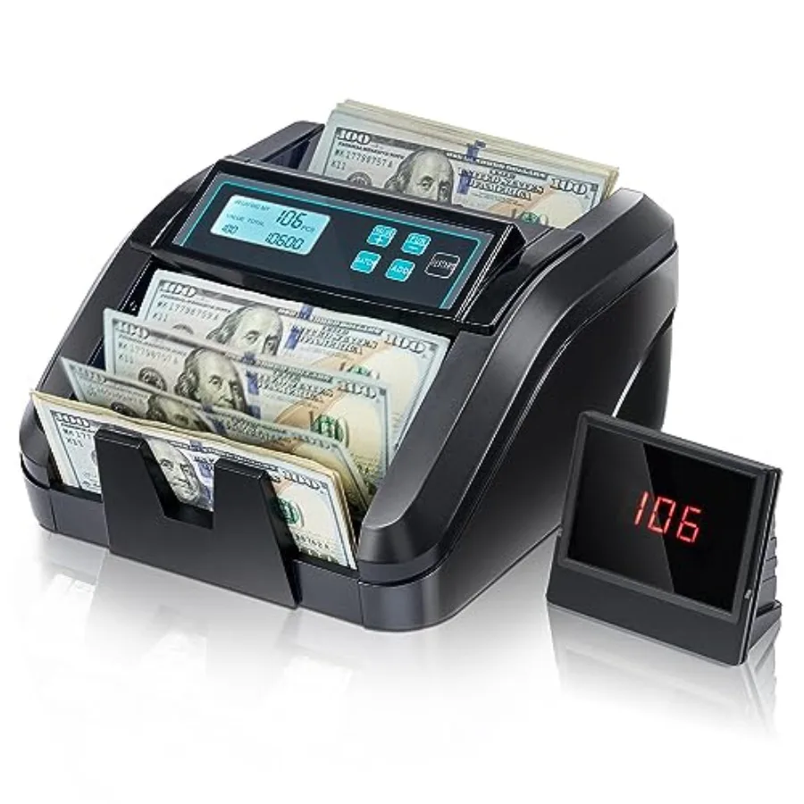 Banking application money counter machine, ABS plastic, black, high-speed 1100 bills/min with UV/MG/IR/MT detection and LCD dis
Banking application money counter machine, ABS plastic, black, high-speed 1100 bills/min with UV/MG/IR/MT detection and LCD dis