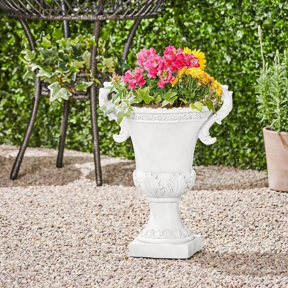 Light Concrete Patio Planter with Drainage Hole, Antique White, Large Garden Urn Pot
Light Concrete Patio Planter with Drainage Hole, Antique White, Large Garden Urn Pot