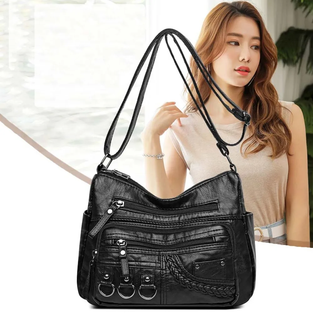 Elegant Middle Aged Mom Bag Wide Strap Multi Pocket Large Capacity Shoulder Bag Black Anti-Splash Water Casual Mom Pouch Women
Elegant Middle Aged Mom Bag Wide Strap Multi Pocket Large Capacity Shoulder Bag Black Anti-Splash Water Casual Mom Pouch Women