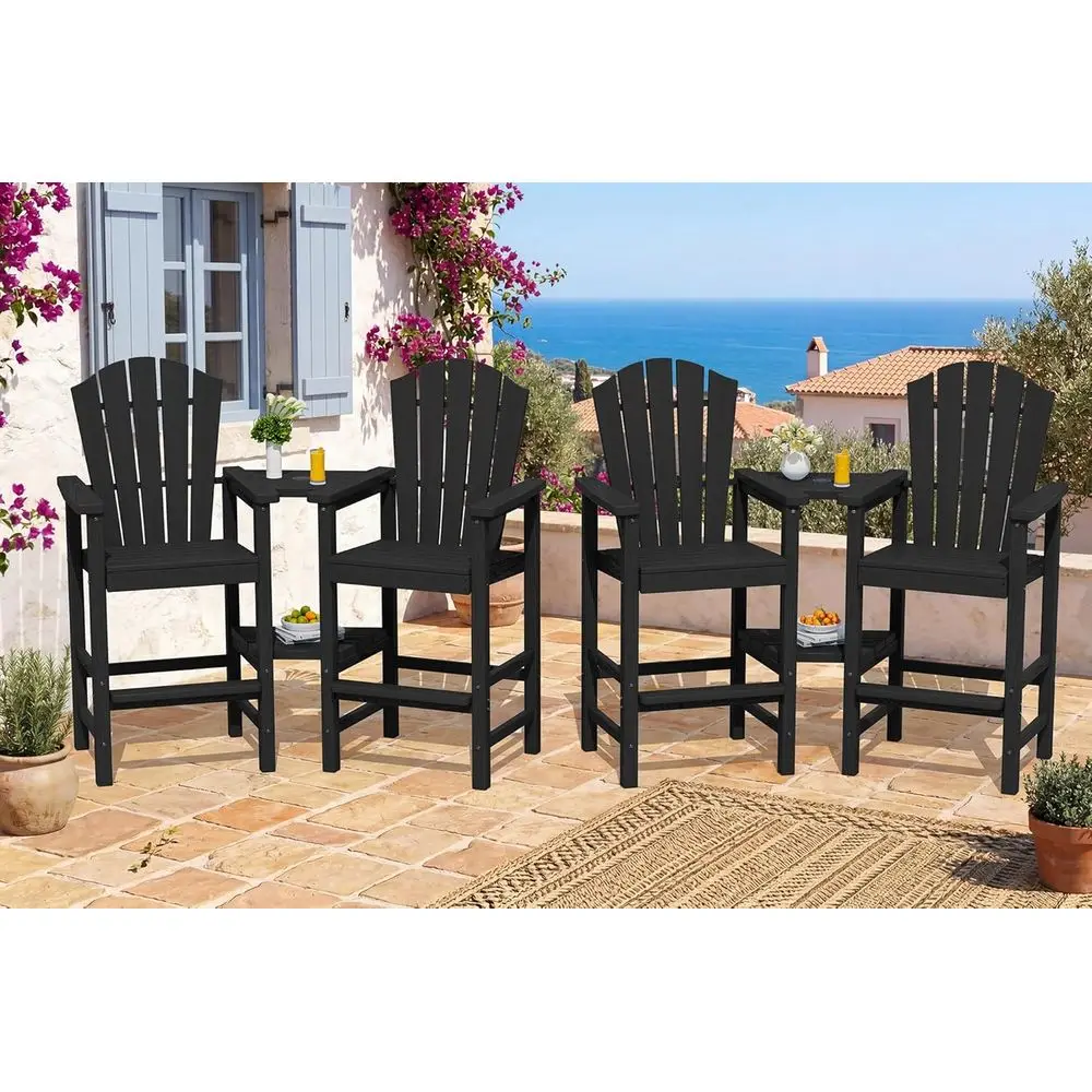 All-Weather HDPE Outdoor Bar Stools Set of 4 with Double Conting Trays, Bar Height Chairs for Balcony, Deck, Backyard in Black
All-Weather HDPE Outdoor Bar Stools Set of 4 with Double Conting Trays, Bar Height Chairs for Balcony, Deck, Backyard in Black