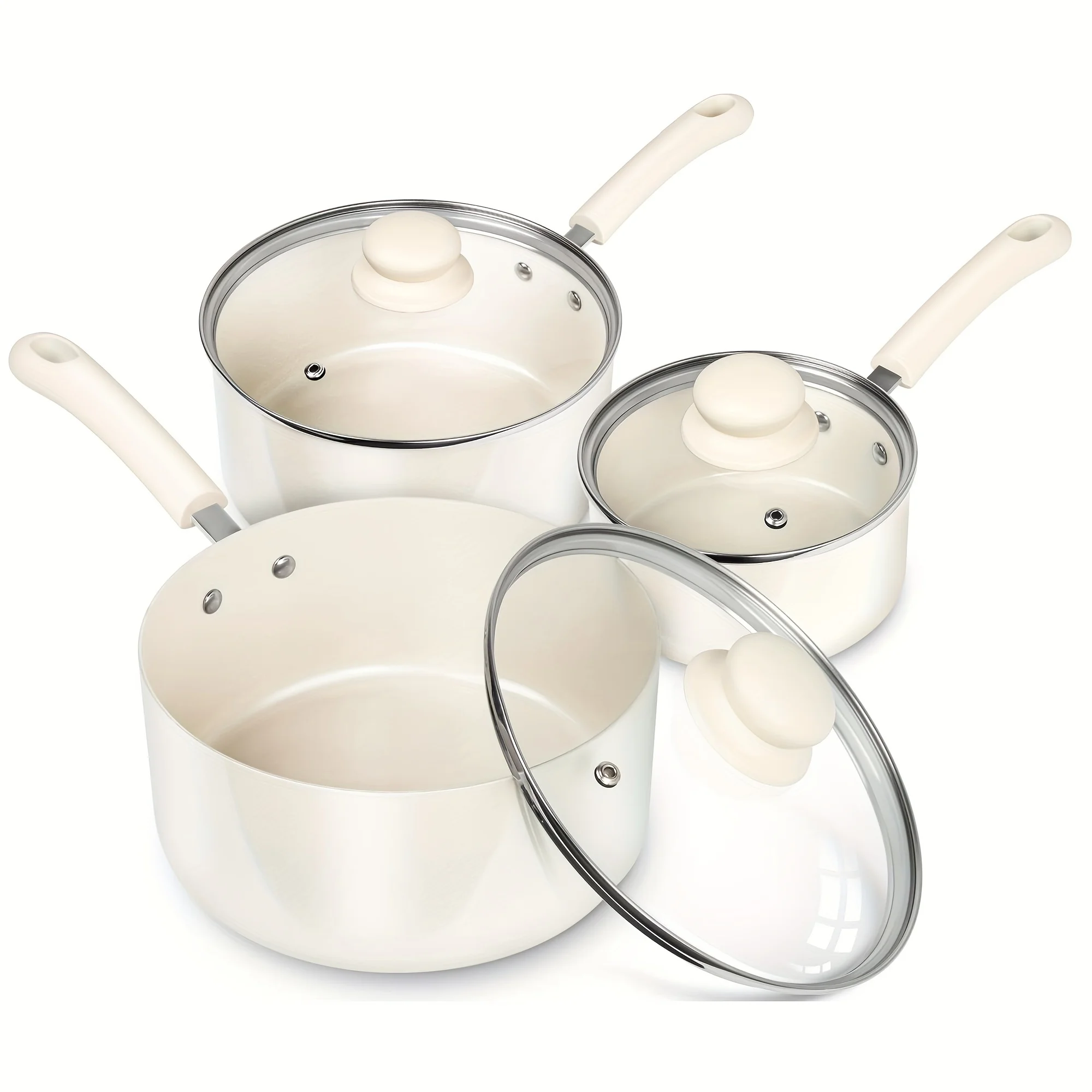 Sauce Pan Set with Lid, 1QT&2QT&3QT Ceramic Saucepans, Nonstick Saucepan Set, PFAS-FREE Pot Set, Small Pots for Cooking
Sauce Pan Set with Lid, 1QT&2QT&3QT Ceramic Saucepans, Nonstick Saucepan Set, PFAS-FREE Pot Set, Small Pots for Cooking
