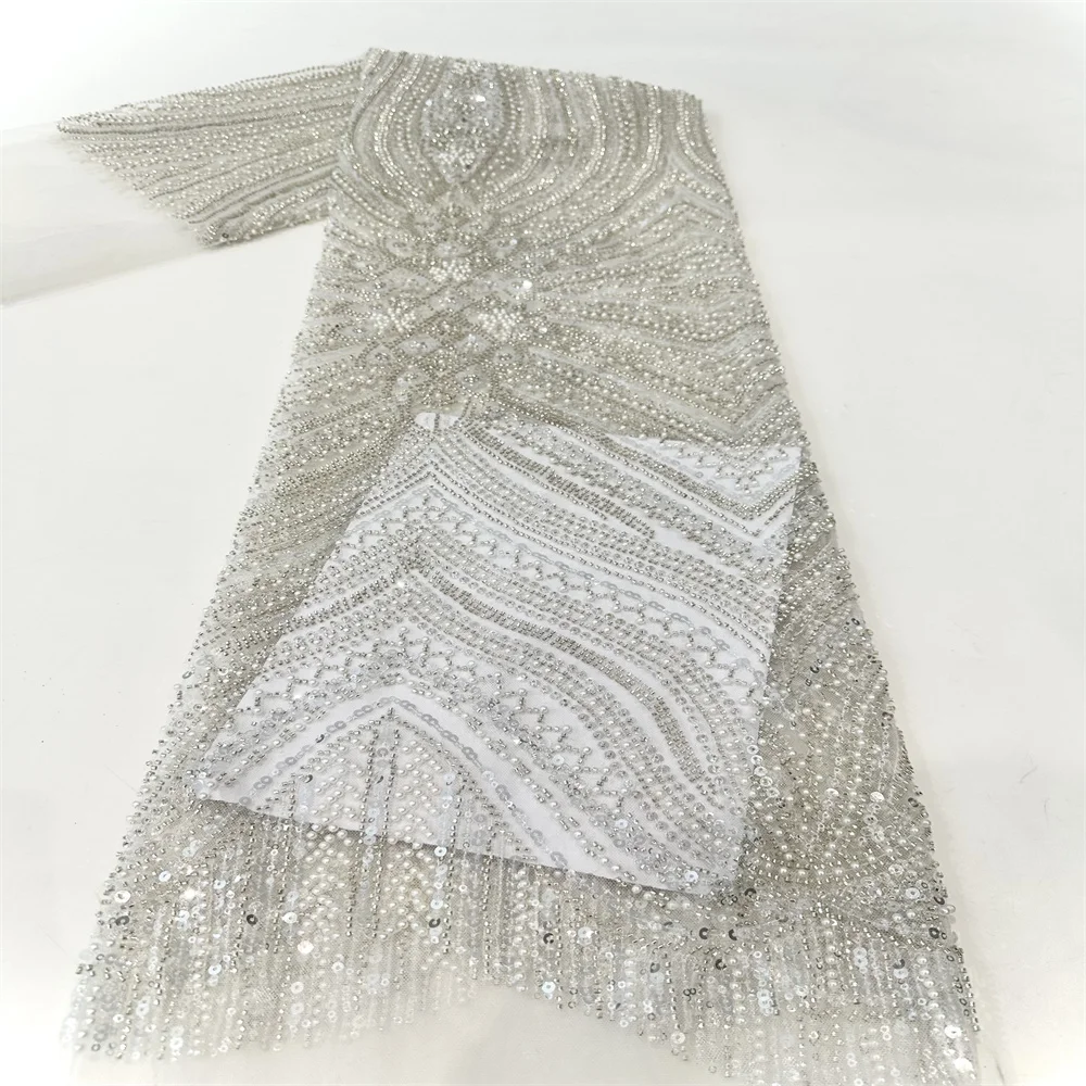 2024 High Quality lace Fabric Heavy Heavy Beaded Embroidery With Sequins African Nigerian Fabric For Beide Wedding Party Dresses
2024 High Quality lace Fabric Heavy Heavy Beaded Embroidery With Sequins African Nigerian Fabric For Beide Wedding Party Dresses