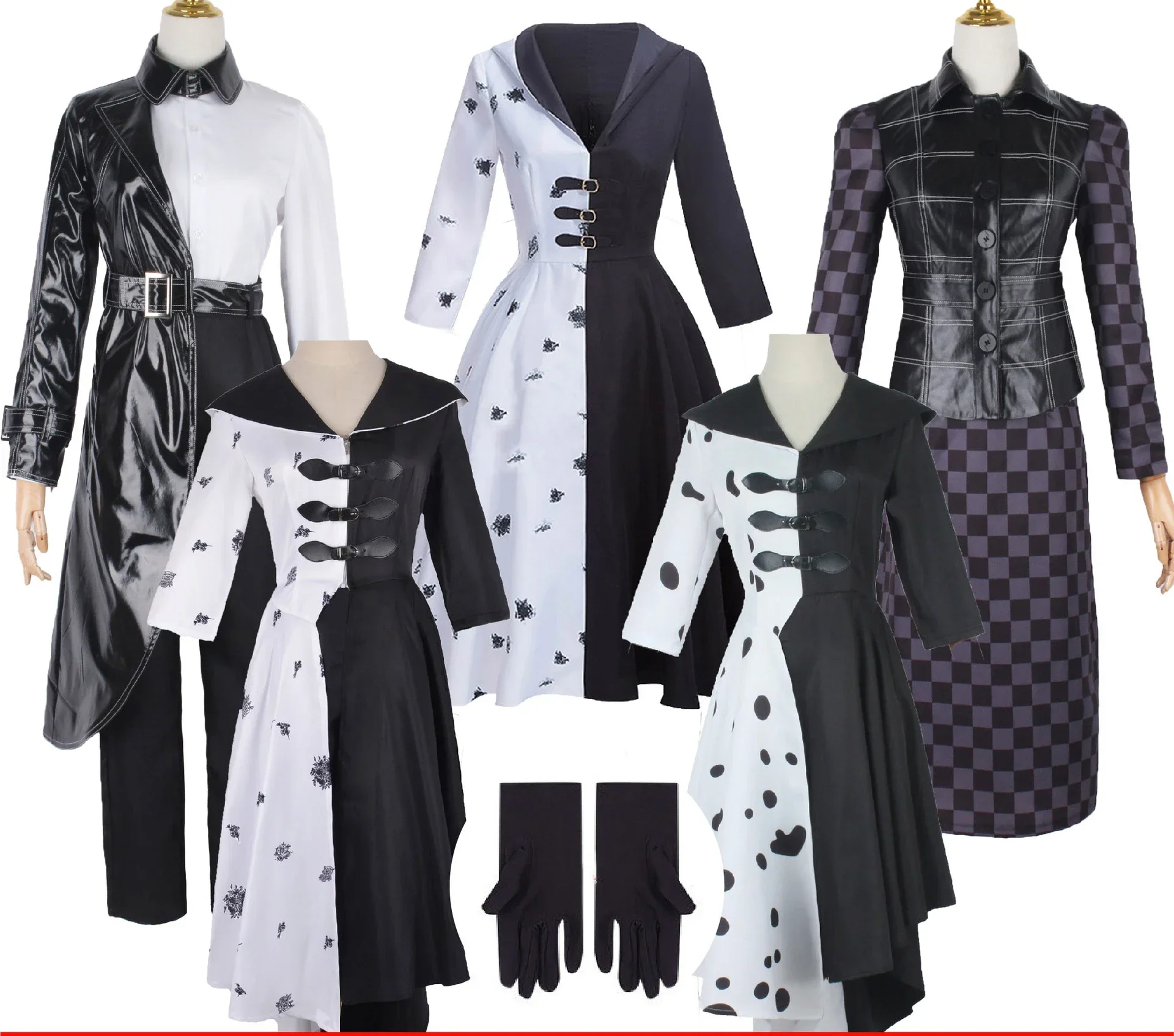 Movie Evil Madame Cruella De Vil Cosplay Costume Women Gown Black White Maid Dress Halloween Party Fancy Dress Wig
Movie Evil Madame Cruella De Vil Cosplay Costume Women Gown Black White Maid Dress Halloween Party Fancy Dress Wig