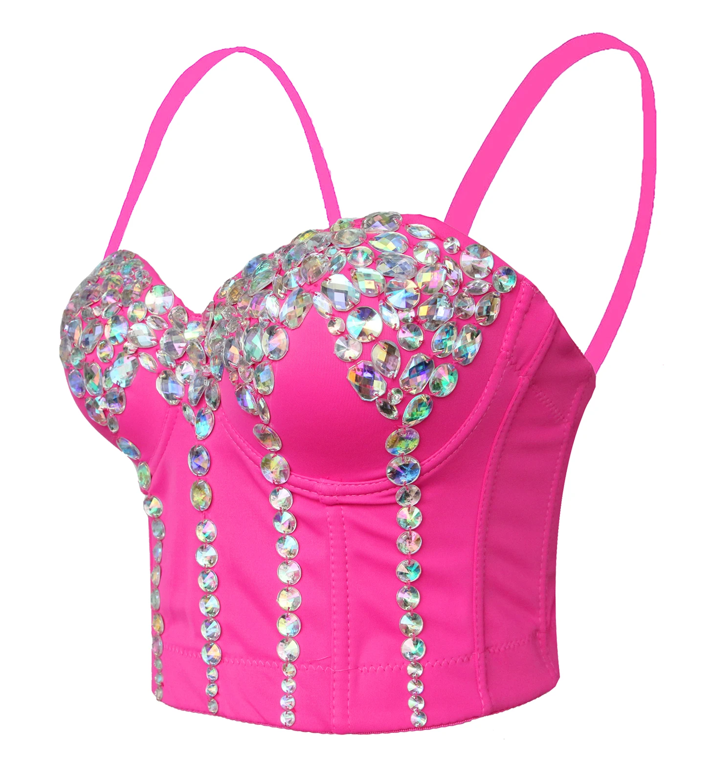 Sparkling Gemstone Crystal Adorned Women's Bustier Crop Top Smooth Club Party Corset Bra
Sparkling Gemstone Crystal Adorned Women's Bustier Crop Top Smooth Club Party Corset Bra