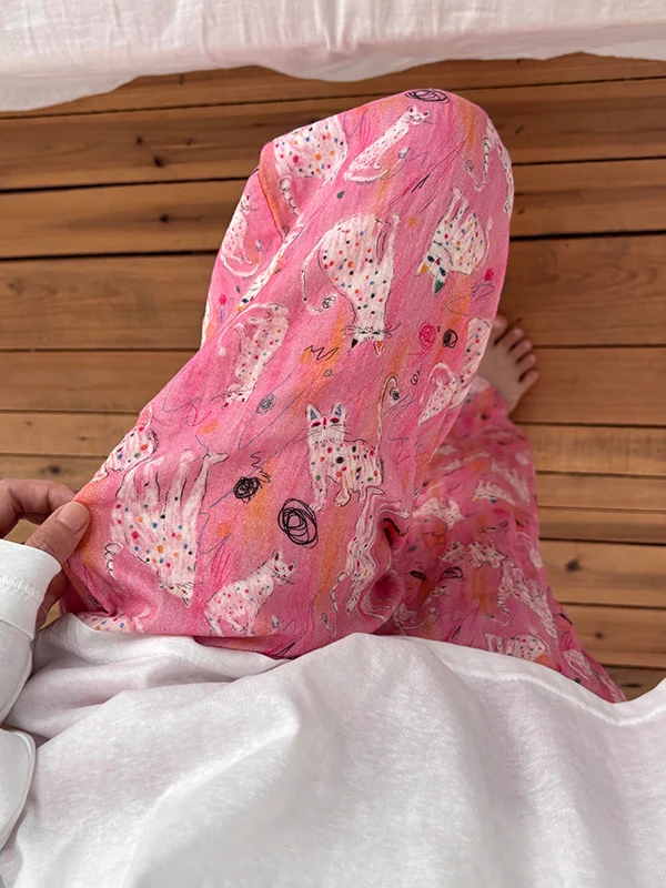Loose Casual Cartoon Print Sleepwear High Waist Straight Leg Pants Summer Home Wear Anti-Mosquito Long Trousers for Women
Loose Casual Cartoon Print Sleepwear High Waist Straight Leg Pants Summer Home Wear Anti-Mosquito Long Trousers for Women