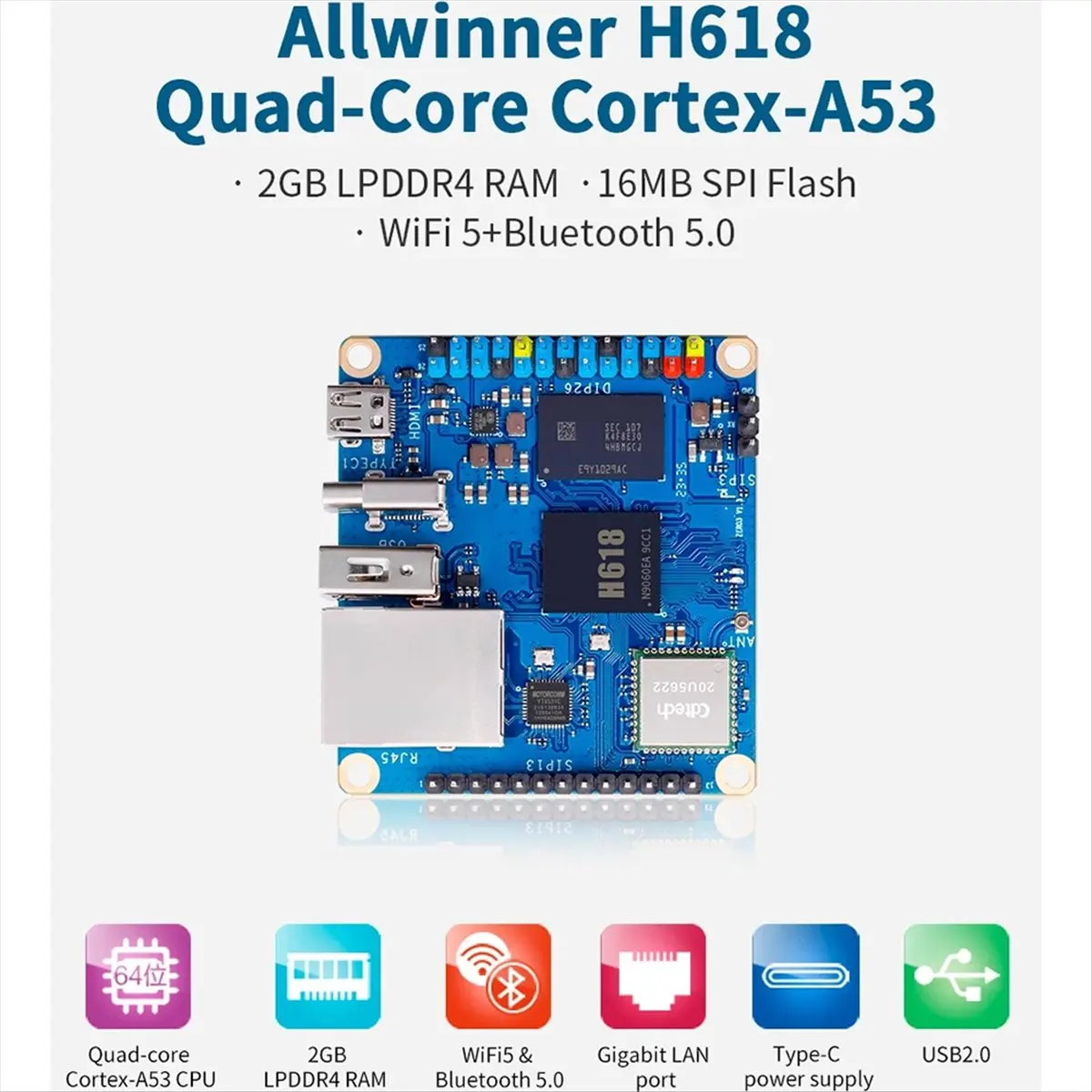 (ABGQ) For Orange Pi Zero 3 Single Board Computer 2GB Ram Allwinner H618 Chip Wifi-BT5.0 Orange Pi Zero3 Development Board
(ABGQ) For Orange Pi Zero 3 Single Board Computer 2GB Ram Allwinner H618 Chip Wifi-BT5.0 Orange Pi Zero3 Development Board