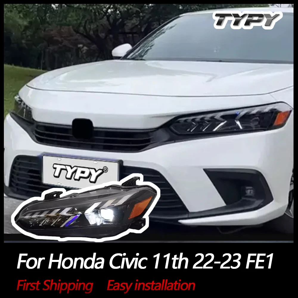 TYPY Стайлинг автомобиля для Honda Civic, фары 11th 2022-2023 FE1 Sedan Hatchback, светодиодные фары DRL, указатели поворота, автомобильные аксессуары
TYPY Стайлинг автомобиля для Honda Civic, фары 11th 2022-2023 FE1 Sedan Hatchback, светодиодные фары DRL, указатели поворота, автомобильные аксессуары