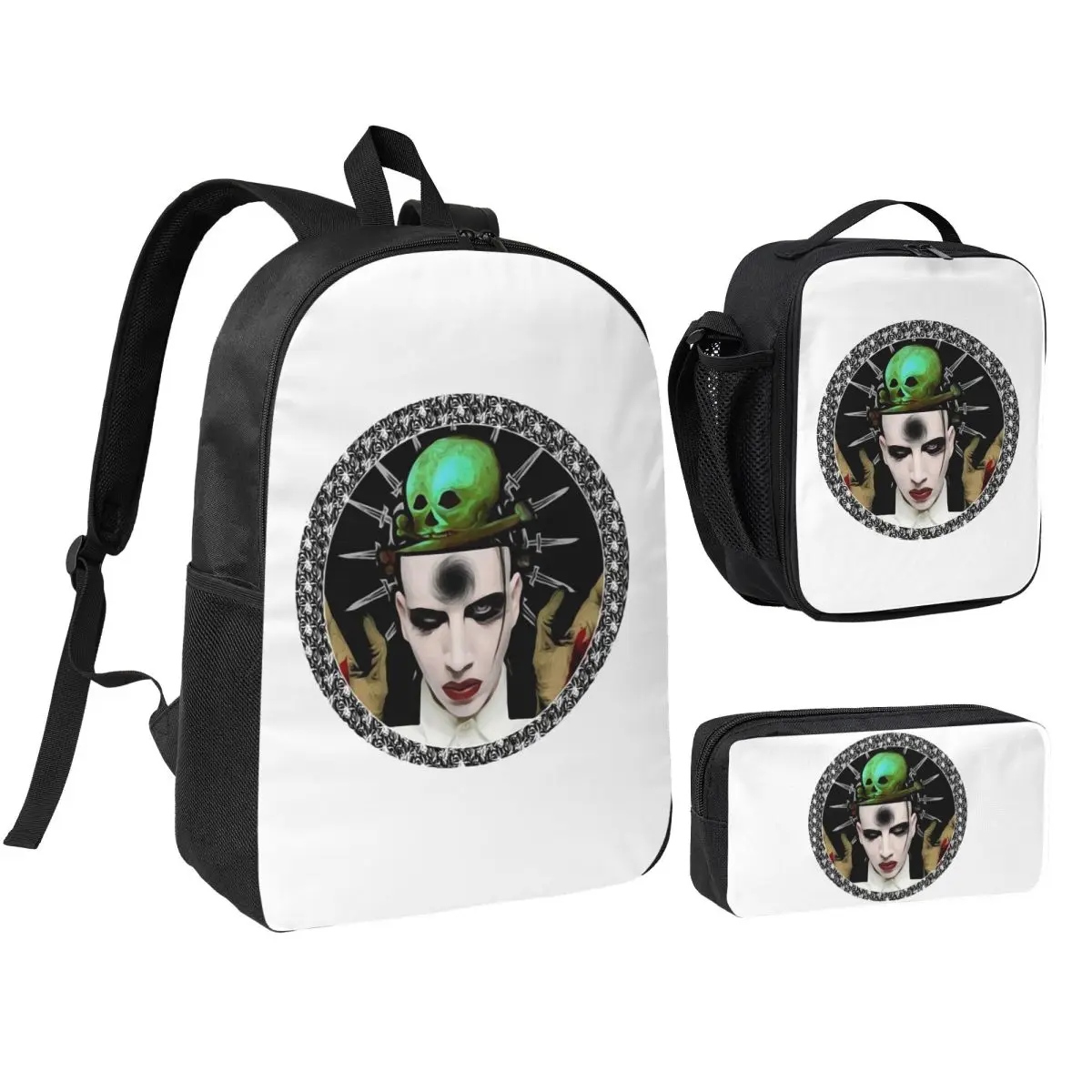 Marilyn Manson Backpack Boys Girls BookBag School Bag Shoulder Bags 3ps Insulated Lunch Bag Pencil Case
Marilyn Manson Backpack Boys Girls BookBag School Bag Shoulder Bags 3ps Insulated Lunch Bag Pencil Case